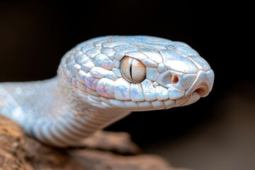 Fototapeta premium Iridescent snake head close-up