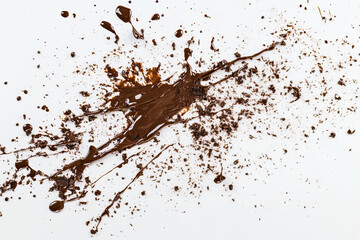 Chocolate splash on white background