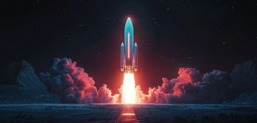 Fototapeta premium Red cubic cluster in polymer material visualized in 3D.