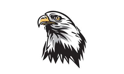 great eagle head logo, silhouette of  hawk brave face vector illustrations