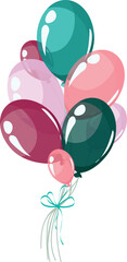 Colorful balloons. Decoration for the holiday with balloons. Helium balloons vector. birthday decoration. Vector illustration.	