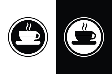 Black And White Cup Silhouette Vector for Print and Web.