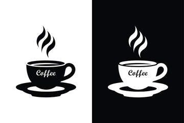 Black And White Cup Silhouette Vector for Print and Web.