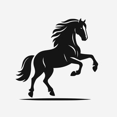 Horse silhouette on white background. Flat vector illustration for logo or other design.