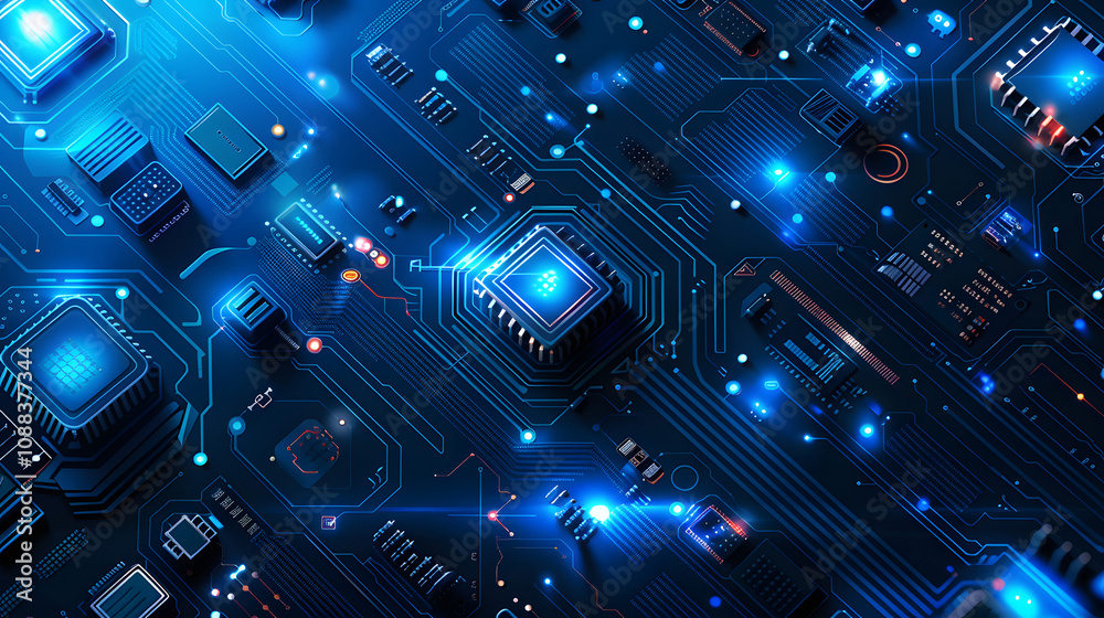 Aufkleber modern technology circuit board texture background design. quantum computer technologies concepts, l