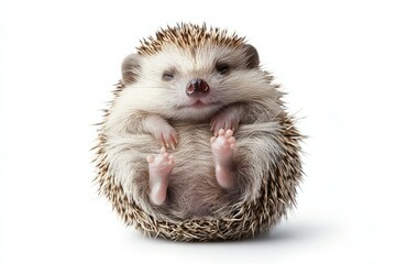 Obraz premium Adorable Baby Hedgehog Curled Up Sleeping.
