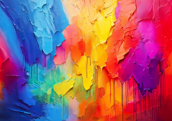 Fototapeta premium Colorful abstract background. Oil painting on canvas. Fragment of artwork.