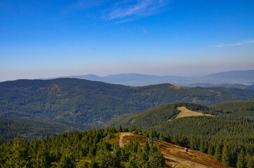 Obraz premium picturesque and wonderful views on the way to Pilsko in the Beskid Mountains