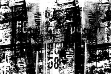 Abstract grunge lettering background. Monochrome abstract grunge black and white illustration	
