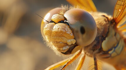 Closeup of Dragonfly Face.