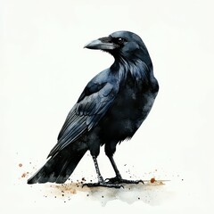 Fototapeta premium Watercolor Painting of a Raven.
