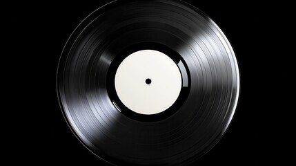 Obraz premium Blank vinyl record, close-up. Perfect for music, retro, or vintage projects needing a clean, classic look.