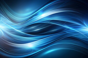 Naklejka premium Dynamic abstract blue wave pattern background