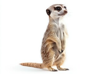 Fototapeta premium Curious Meerkat Standing on Hind Legs.