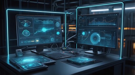 A close-up view of a digital twin interface highlighting advanced data integration.