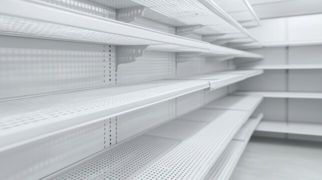 Empty Supermarket Shelves with 3D Wobblers and Shelf Talkers - Illustration on Adobe Stock.