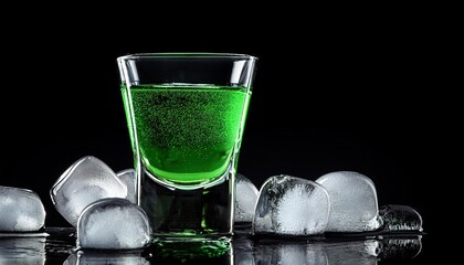 Absinthe on a black background