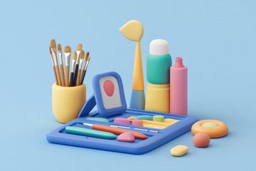 Fototapeta premium Additional 3D glyph icon representing digital art creation utilities.