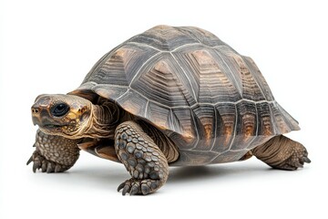 Fototapeta premium Galapagos Tortoise Isolated on White Background.