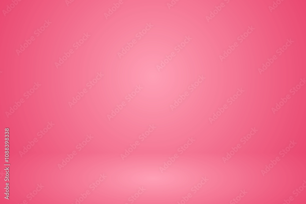 Wall mural abstract pink gradient studio room background, 3d empty soft smooth blur backdrop like in a room wit