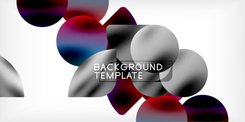 Triangles, circles, petals geometric shapes illustration