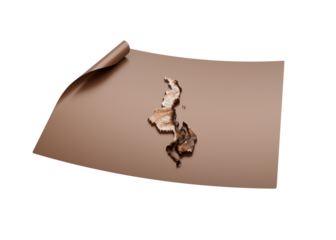 Map Of Malawi Old Style Brown On Unrolled Map Paper Sheet On White Background 3d Illustration
