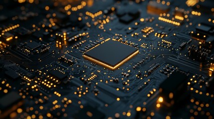 Obraz premium an advanced microchip on a circuit board