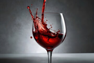  a visually stunning image of a red wine splash, isolated on a white or transparent background. The splash should be dynamic and natural, with the wine appearing mid-air as if frozen in motion. Its de