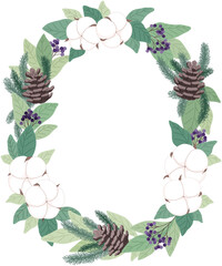 christmas wreath with berries