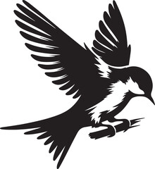 Obraz premium A vector silhouette image of a bird on a white background