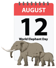 Fototapeta premium World Elephant Day Celebration Illustration