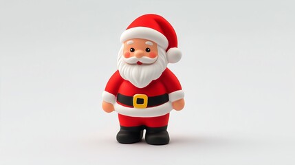 Obraz premium Cute Santa Claus toy figurine with blank background space