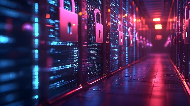 Secure Server Room with Padlocks.