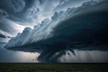 Fototapeta premium Depiction of Ominous Clouds Heralding a Thunderstorm in a Turbulent Sky