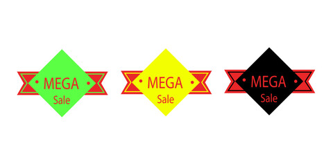 Sales badges vectors icon set