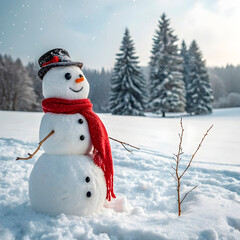 Obraz premium snowman in the snow