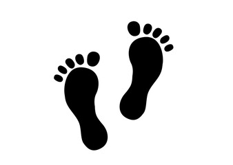 足跡のシルエットアイコン