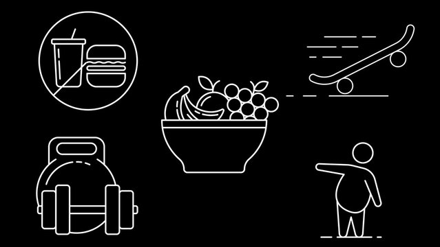 Healthy Lifestyle Line Icons
