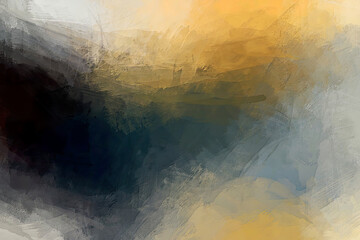 Naklejka premium abstract brush stroke effect blended shadow illustration of blue gray, yellow orange, ash blue, mustard yellow brown colorful wave background in gradient right style 