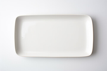 Elegant White Rectangular Plate for Culinary Presentations, Ideal for Serving Food in a Minimalist Style, Great for Restaurants and Home Dining Experiences