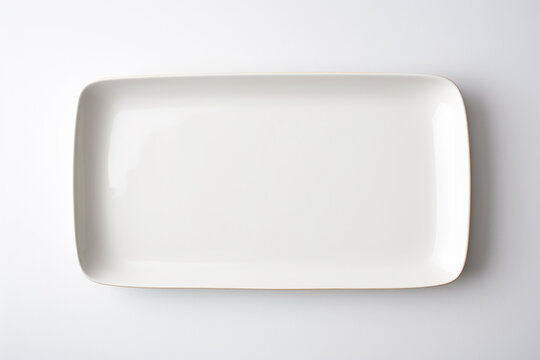 Elegant White Rectangular Plate for Culinary Presentations, Ideal for Serving Food in a Minimalist Style, Great for Restaurants and Home Dining Experiences