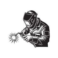 Industrial Welder Silhouette Vector Design