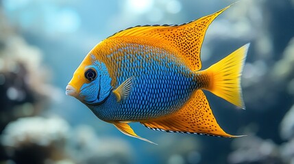 Naklejka premium Vibrant Blue and Yellow Fish