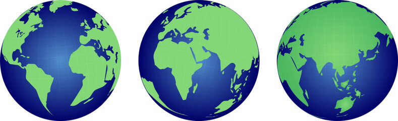 World globe set. Vector illustration