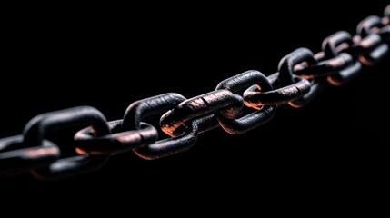 Chain Links Metal chain with strong links, representing durability, resilience, and the unbreakable bond between individuals or elements.