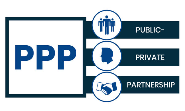 PPP - Public-private partnership acronym. business concept background. vector illustration concept with keywords and icons. lettering illustration with icons for web banner, flyer, landing page