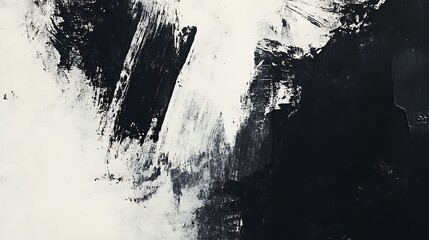 Abstract Ink Wash Painting: Black and White Explosion