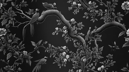 Seamless Pattern Featuring Traditional Chinese