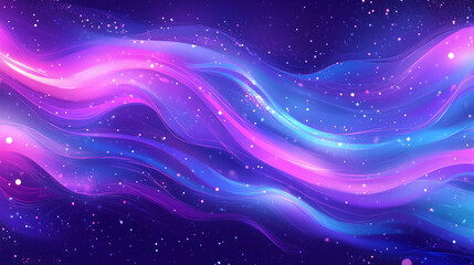 Fototapeta premium A dynamic abstract background with flowing, ethereal waves of purple and blue light. The waves intertwine and ripple, creating a sense of movement and energy.