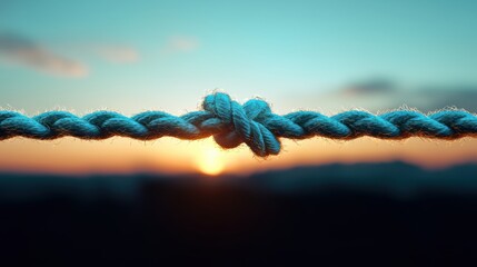 Tug of War Rope A close up of frayed rope during a tug of war, representing intense competition, the struggle for market share, and the challenges of a competitive landscape.